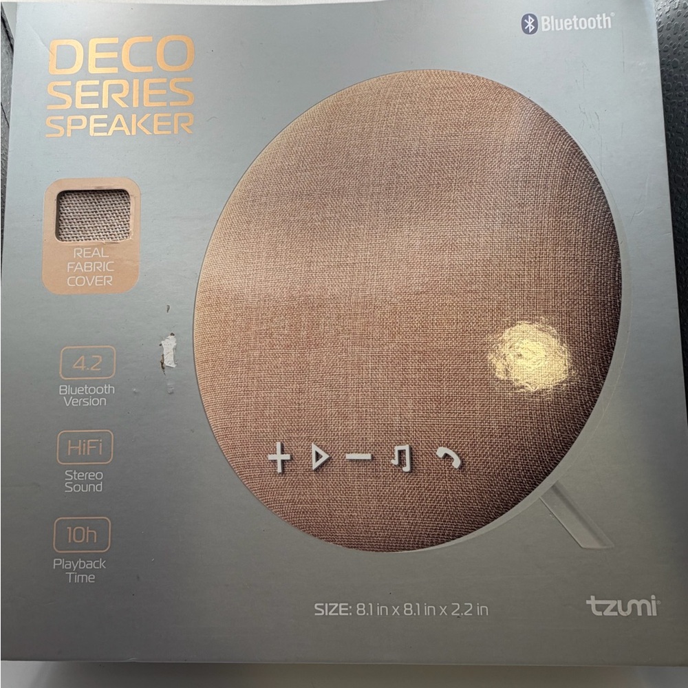 Tzumi Deco Series Bluetooth Speaker - Brown Fabric